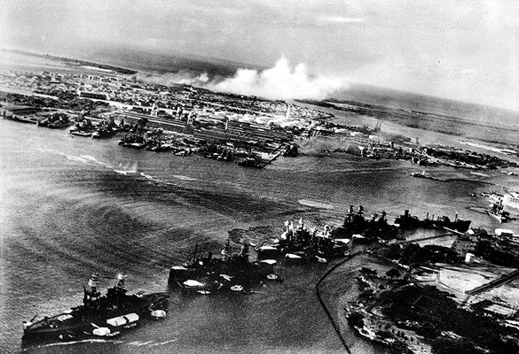 Japanese torpedo attack on Battleship Row