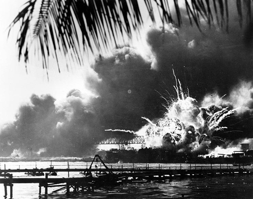 USS Shaw magazine explodes during attack